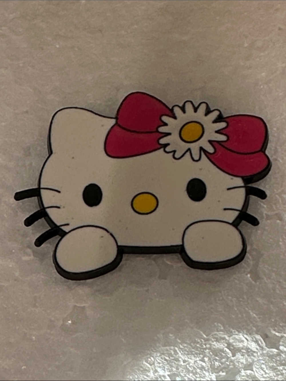 Hello Kitty White, Pink & Yellow Daisy Bow Enamel Pin